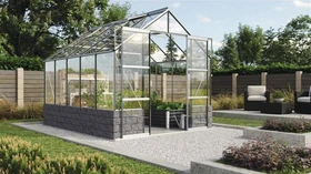 Vitavia Cassandra 8300 ESG 3mm Gewächshaus inkl. Sockel alu/anthrazit