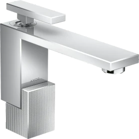 Hansgrohe AXOR Edge Einhebel-Waschtischmischer 130 mit Push-Open Ablaufgarnitur diamantschliff chrom