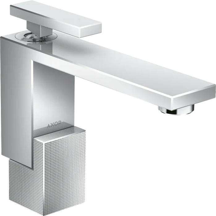 Hansgrohe AXOR Edge Einhebel-Waschtischmischer 130 mit Push-Open Ablaufgarnitur diamantschliff chrom
