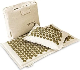 Ergoleben Premium Akupressurmatte Massagematte mit Massagekissen braun