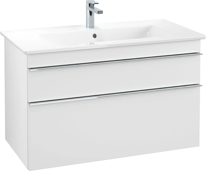 Villeroy & Boch Venticello Waschbeckenunterschrank für Becken mittig 2 Auszüge 953x590x477mm white matt/chrome