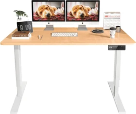 Maidesite S2 Pro Plus elektrisch höhenverstellbarer Sitz-Steh-Schreibtisch 160x80cm Eiche/weiß