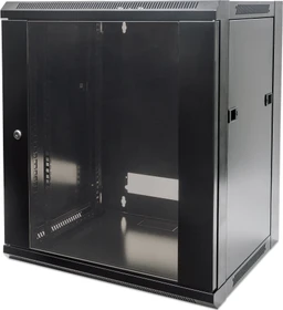 Intellinet Wandschrank 12HE, Sicherheitsglastür, schwarz, 450mm tief