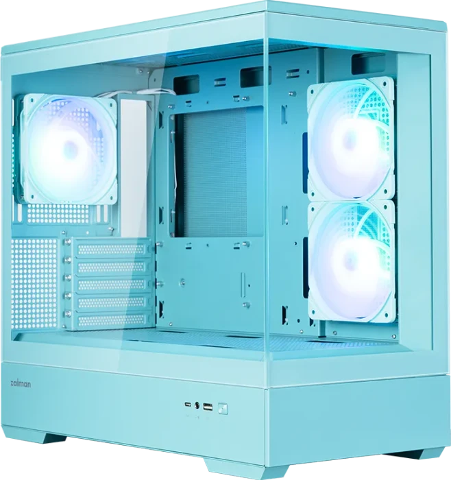 Zalman P30 [V2] Mint, türkis, Glasfenster