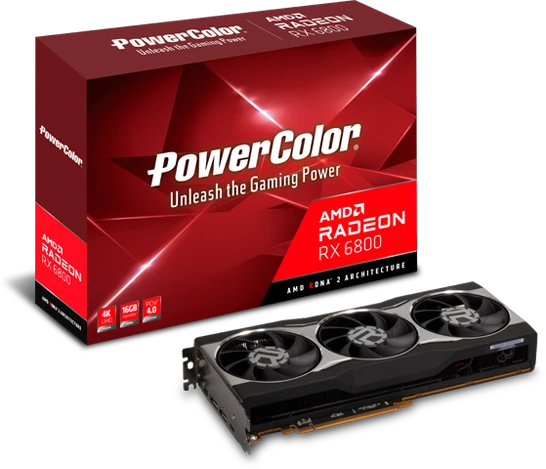 PowerColor Radeon RX 6800, 16GB GDDR6, HDMI, USB-C, 2x DP