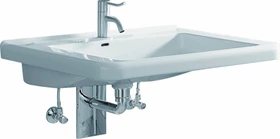 Geberit Renova Comfort Square Waschtisch barrierefrei 65cm, Hahnloch mittig, mit Überlauf, weiß