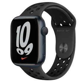 Apple Watch Nike Series 7 (GPS) 45mm Aluminium Mitternacht mit Sportarmband anthrazit/Schwarz