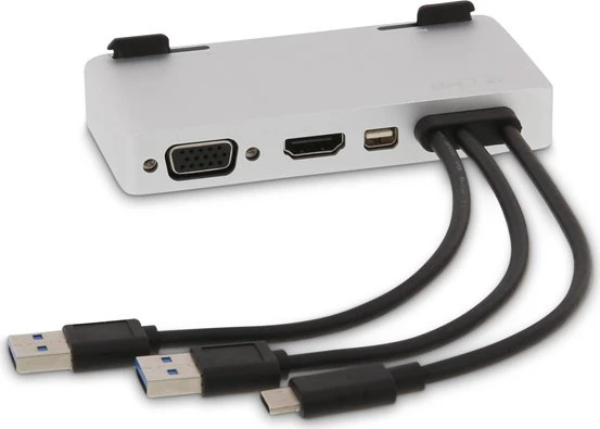 LMP USB-C Attach Dock Pro, silver, 1x USB-C 3.0 [Stecker], 2x USB-A 3.0 [Stecker]