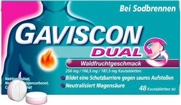 Gaviscon Waldfrucht Dual Kautabletten, 48 Stück