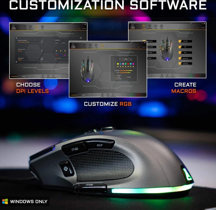 The G-Lab Kult Nitrogen NEUTRON Gaming Mouse, schwarz, USB