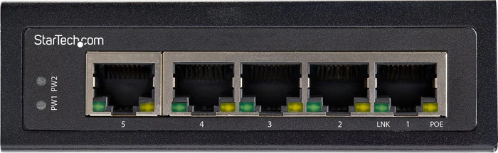 StarTech Industrial Railmount Gigabit Switch, 5x RJ-45, 120W PoE+