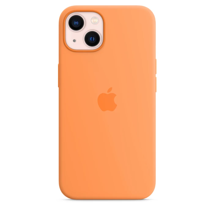 Apple Silikon Case mit MagSafe für iPhone 13 gelborange