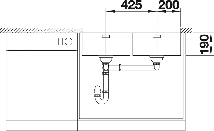 Blanco Andano 400/400-U InFino Unterbau Doppelspüle edelstahl