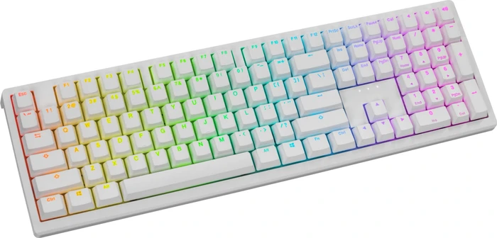 Ducky Zero 6108 Wireless, Pure White, LEDs RGB, MX2A RGB RED, USB/Bluetooth, ND
