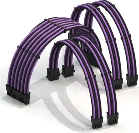 LinkUP PSU Cable Extension Kit, Schwarz/Violett (PWR-EXTMOD-RZ-PRBK30)