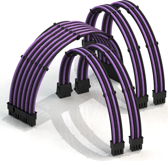 LinkUP PSU Cable Extension Kit, Schwarz/Violett