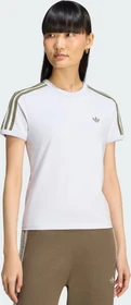 adidas 3-Streifen Slim T-Shirt kurzarm frozen purple/olive strata (Damen)