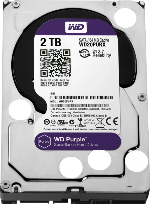 Western Digital WD Purple 2TB, 24/7, 512e / 3.5" / SATA 6Gb/s