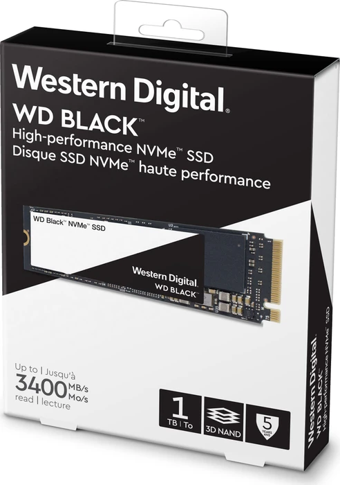 Western Digital WD_BLACK NVMe SSD 2018 1TB, M.2 2280 / M-Key / PCIe 3.0 x4