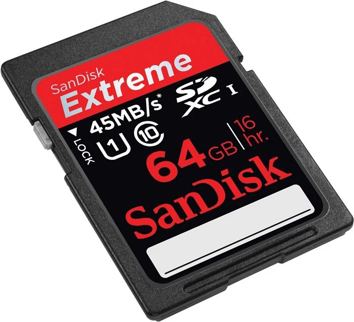 SanDisk Extreme HD Video R45/W45 64GB, UHS-I, Class 10