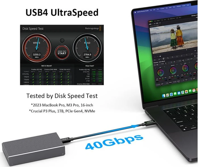 LMP DataFlash, NVMe SSD Enclosure, USB4