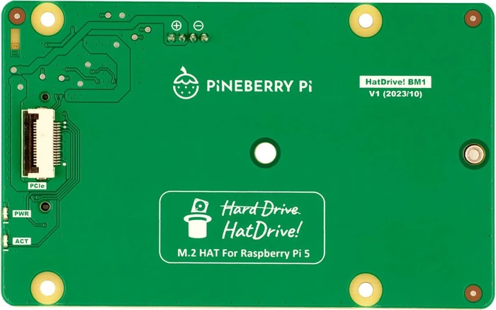Pineberry Pi HatDrive! Bottom, M.2 M-Key 2230/2242/2280 NVMe Slot für Raspberry Pi 5
