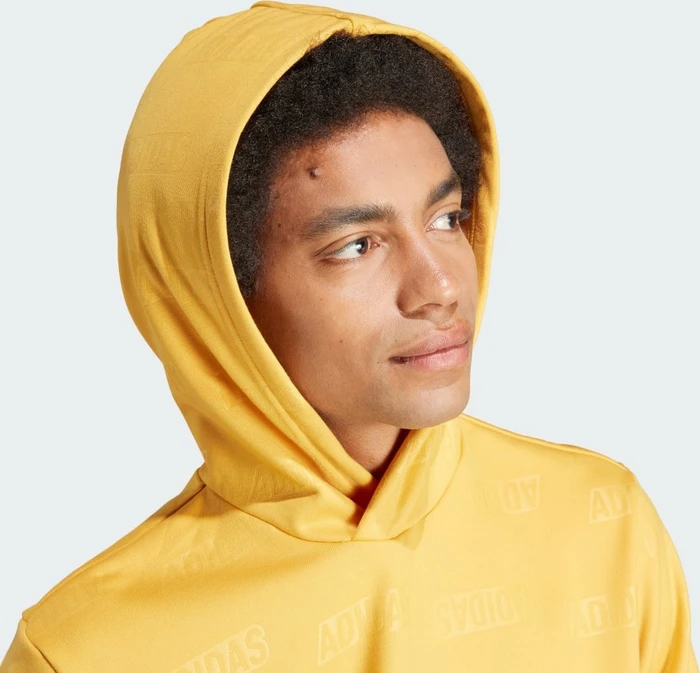 adidas Embossed Hoodie preloved yellow (Herren)