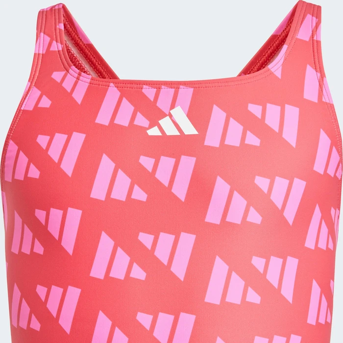 adidas Logo Graphic V-Back Badeanzug semi lucid/lucid pink (Junior)