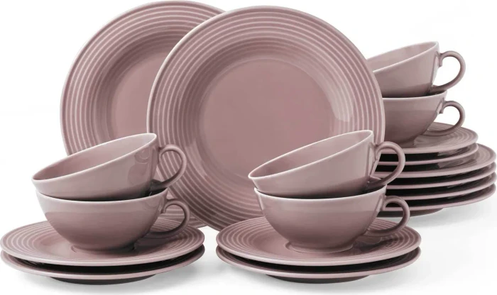 Seltmann Weiden Beat Color Glaze Teeservice altrosa, 18-tlg.