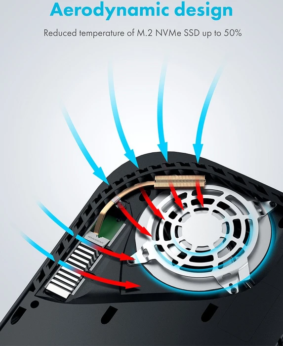 Graugear G-PS5HS01-Cov, Heatpipe-Kühler für PS5 Speichererweiterung, mit Abdeckung