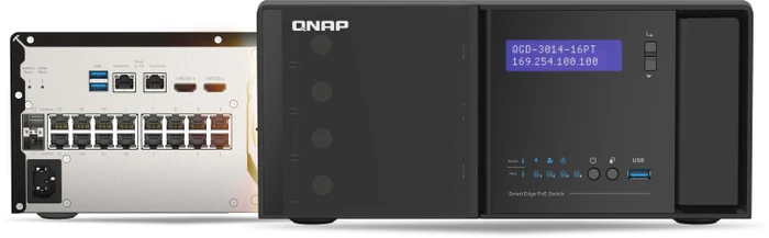 QNAP QGD-3014 Dual-System VM-Host & NAS Desktop Gigabit Smart Switch, 16x RJ-45, 2x RJ-45/SFP, 140W PoE+