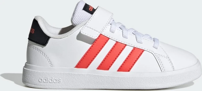 adidas Grand Court Court Elastic Lace and Top Strap cloud white/bright red/core black (Junior)