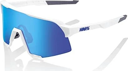 100% S3 matte white/hiper blue multilayer mirror lens