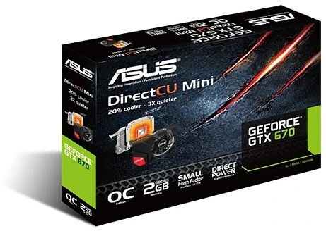 ASUS GeForce GTX 670 DC Mini, GTX670-DCMOC-2GD5, 2GB GDDR5, 2x DVI, HDMI, DP