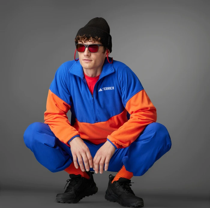 adidas Terrex Multi Climawarm Fleece Anorak semi lucid blue/semi impact orange/pure ruby (Herren)