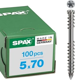 Spax Edelstahl rostfrei A2 T-STAR plus T25 Terrassenschraube, 5x70mm, 100 Stück