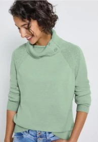 Street One Stehkragen Pullover serene green mel. (Damen)