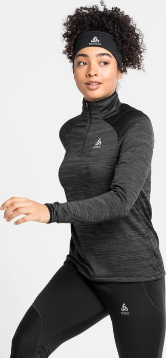 Odlo Run Easy Laufshirt langarm black melange (Damen)