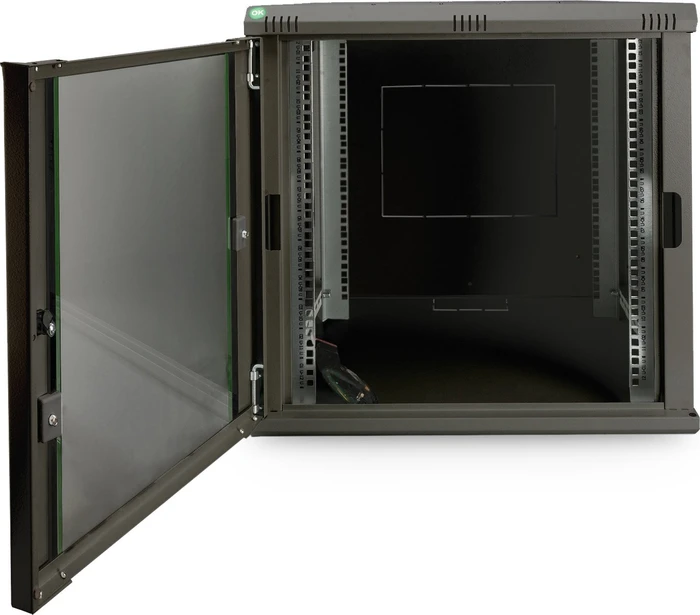 Digitus Professional Dynamic Basic Serie Wandschrank 12HE, montiert, Sicherheitsglastür, IP20, RAL 9005, 600mm tief