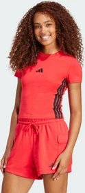 adidas Essentials 3-Streifen Slim Baby T-Shirt kurzarm pure ruby/black (Damen)