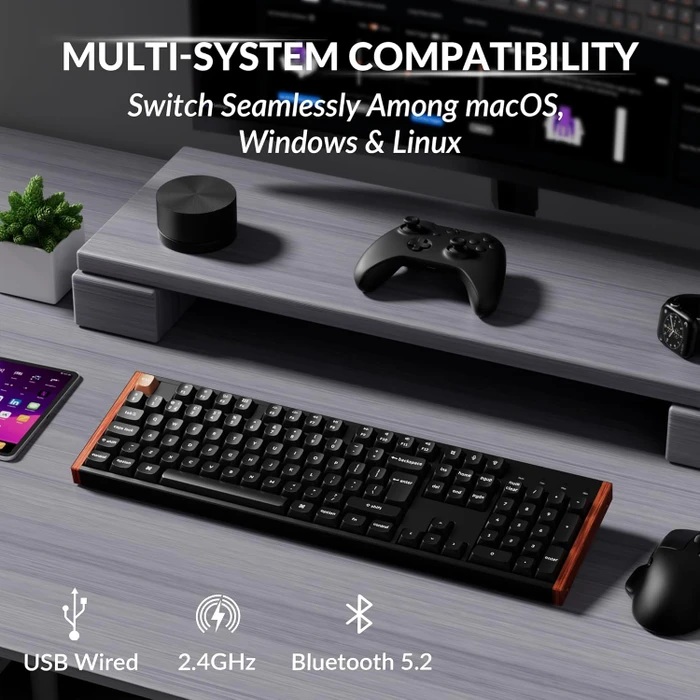 Keychron K10 HE Wireless, Special Edition ISO Black, LEDs RGB, Gateron 2.0 Magnetic Nebula, USB/Bluetooth, ES