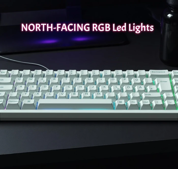Keychron Q16 HE 8K Ceramic Keyboard, Light Green, 65%, LEDs RGB, Ultra-Fast Lime Magnetic, USB, DE