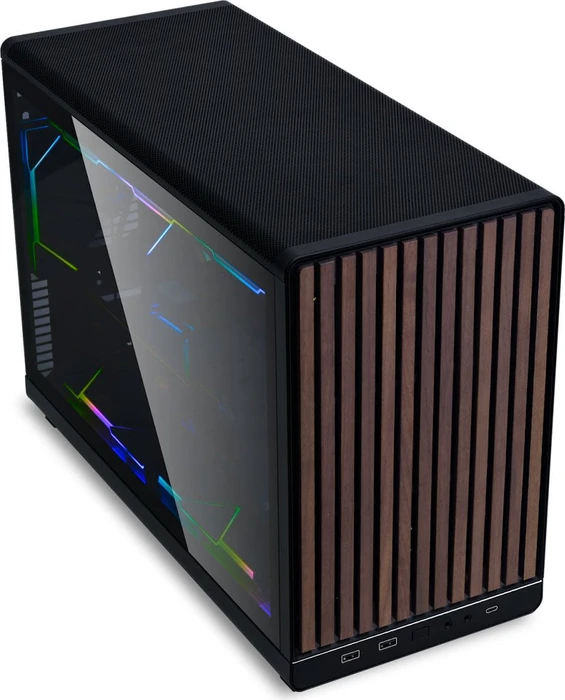 Lian Li DAN Cases A3-mATX Black Wood Edition, Glasfenster