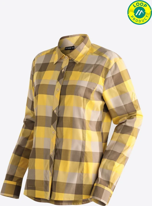 Maier Sports Kendra Hemd langarm yellow check (Damen)