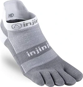 Injinji Run Midweight No-Show Laufsocken grau/weiß