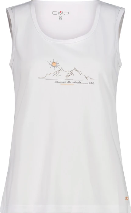 CMP Frontgrafik Tanktop Funktionsshirt ärmellos bianco/salmone (Damen)