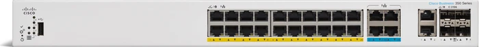 Cisco Business 350 Rackmount Gigabit Managed Switch, 24x RJ-45, 2x SFP+, 2x RJ-45/SFP+, 375W UPoE