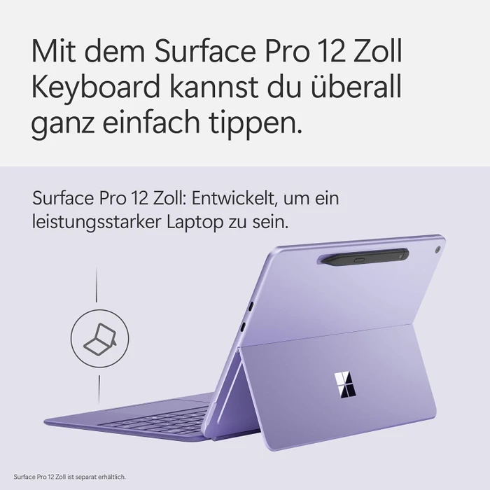 Microsoft Surface Pro 12" Keyboard Slim Pen 2 Bundle mit Copilot-Taste, violett, DE