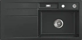 systemceram Bela 100 F Einbau Becken rechts mit Ablauffernbedienung schiefer