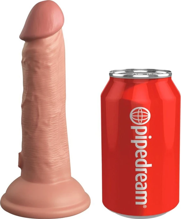 Pipedream King Cock 6" Vibrating + Dual Density Cock tan